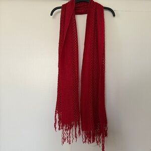 Elegant Red Knit Scarf
